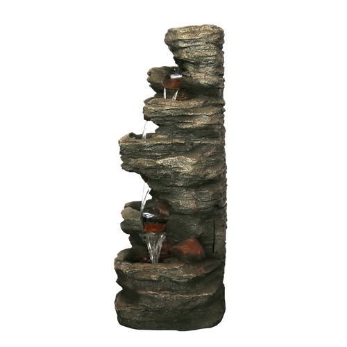 Level slate stone fountain - level,
