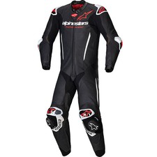 Alpinestars GP-R7 One Piece Leather Suit Motorbike Black White Red Fluo