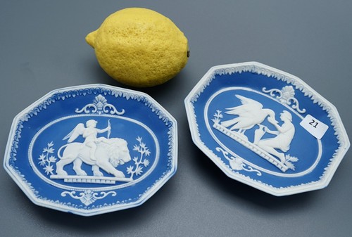 Antique blue jasperware - antique, plaque