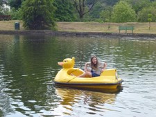 Photo A3 Moffat:  Boating lake in Station Park The pedalos are shaped li c2013