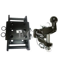 Adjustable Tow Hitch Drop Plate 2 Pin & Ball and Pin Tow Hitch Black Finish