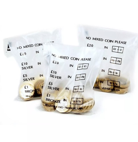 Plastic coin bags money - plastic, bank