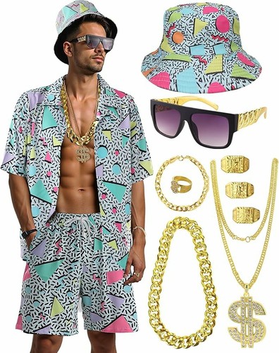 Men 80s costume tracksuit xl - 80s,