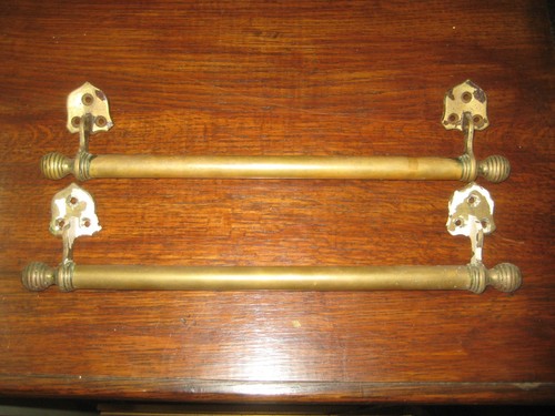 Pair antique brass - brass, sash