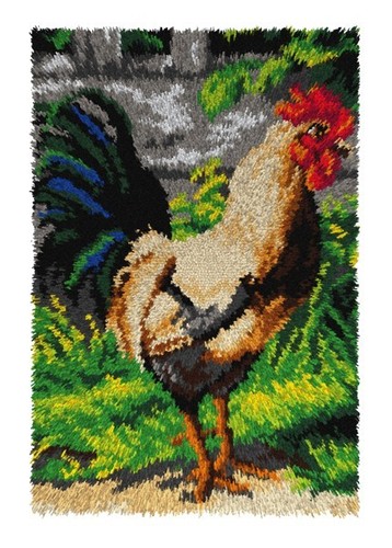 Cockerel latch hook kit rug - cockerel, kit,