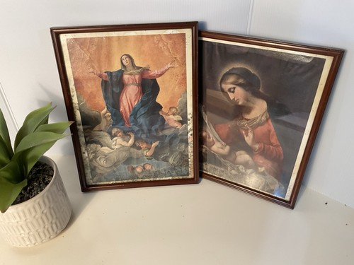 Pair vintage religious prints - pair,