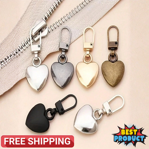 10pcs heart zipper - heart, charm