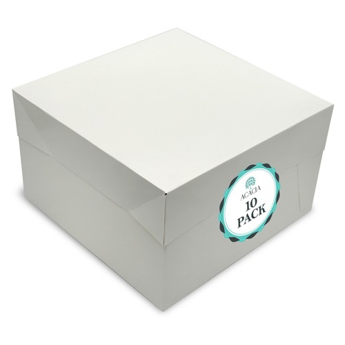 White square cake boxes - white,