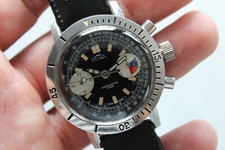 60's ITIKA - Ollech & Wajs SILVER KNIGHT 2006 VALJOUX 7733 Diver Chronograph TOP