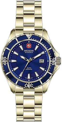 Swiss military blue dial gold - swiss,
