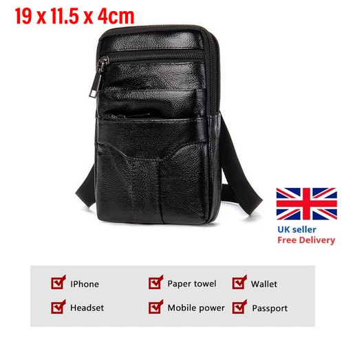 Men black leather - men's, crossbody
