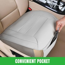 Gray Front Car Seat Cushion Mat Pad Chair Protector PU Leather Breathable Cover