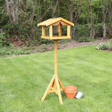 Bird Table With Built in Feeder Premium Wooden Free Standing Feeding Station