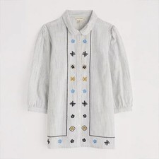 Seasalt Hope Cottage Embroidered Blouse Simplicity Stripe Chalk Maritime