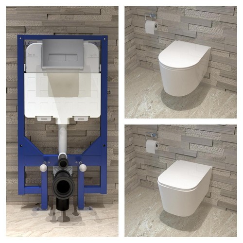 Aica rimless wall hung toilet - aica,