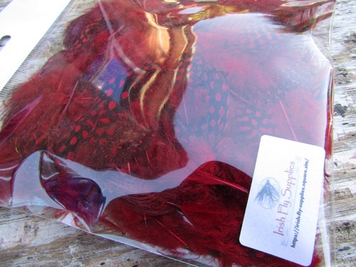 Ifs guinea fowl - dyed, red
