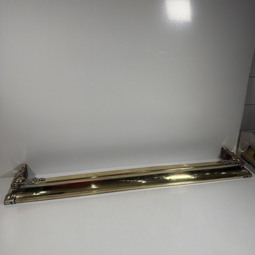Brass fireplace fender - fireplace, fender/guard