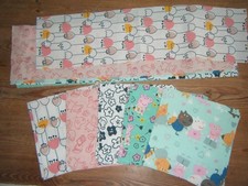 Pre cut quilting squares - 45 pieces - Peppa and George Pig - plus extra fabric