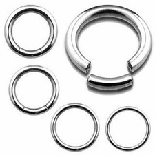 Steel SEGMENT RING Seamless Snap In 1.2mm-5mm Heavy Gauge Prince Albert Nose K39