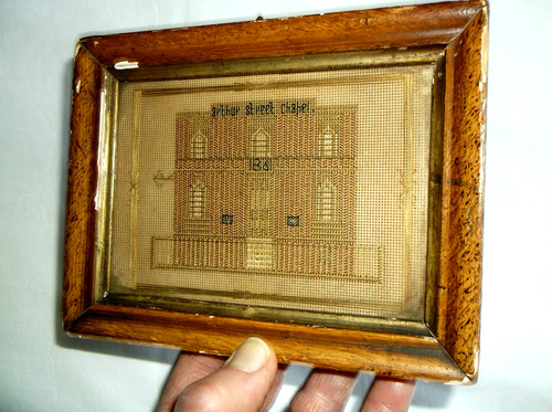 Tiny miniature 19th - miniature, framed