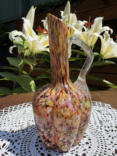 Antique splatter glass jug