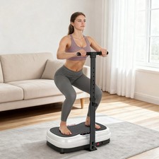 Vibration Plate Exercise Machine with Adjustable Handle, Auto or Manual Speeds