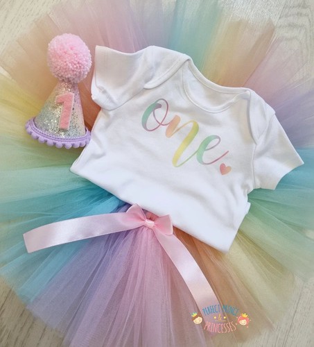 Pastel rainbow baby girls tutu