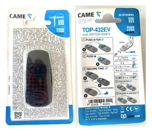 Came top432ee gate - gate, remote