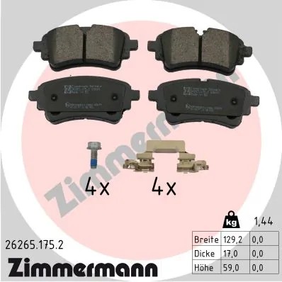 Rear brake pad set - brake,