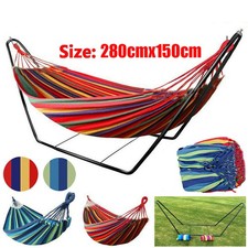 Hammock with Metal Frame Stand Garden Camping Outdoor Patio Swing Bed Portable
