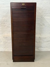 Exceptional Early 20th Century Mahogany Tambour Front Filing Cabinet with Brass