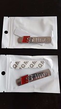  2 x Silver Audi S Line silver chrome Badge  Emblem SLine A 1 2 3 4 5 6 8 Q  RS