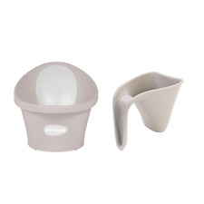Shnuggle Newborn Baby Bath and Washy Rinsing Jug Bundle | Taupe