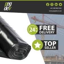 1000G BLACK POLYTHENE PLASTIC SHEETING 4 METRE WIDE HEAVY DUTY Garden & Concrete