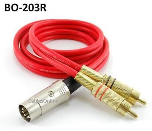 3ft pin din rca red - din, 2-rca