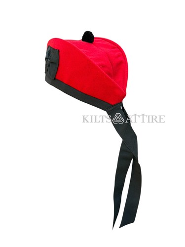 Red glengarry hat - glengarry,