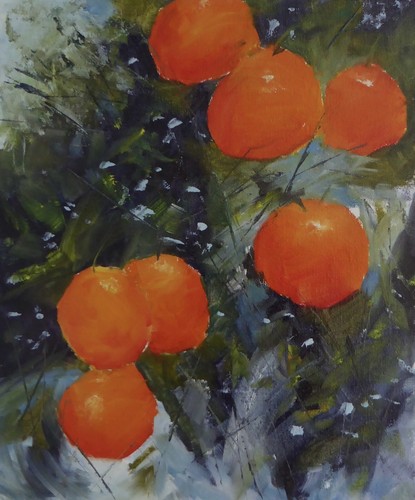 Original oil painting oranges - oil,