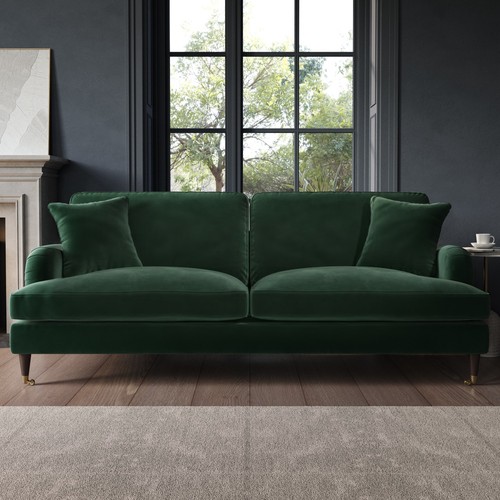 Dark green velvet seater - dark, 4