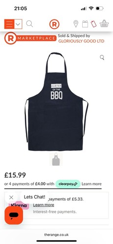 Master the bbq apron bnwt - of,