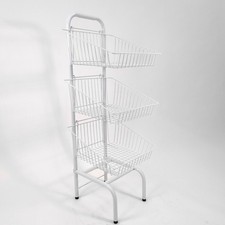 3 Tier White Wire Basket