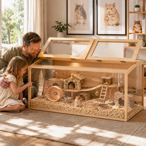 Size wooden hamster cage - 4,