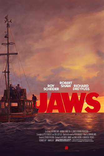 Jaws 50th poster - by, press