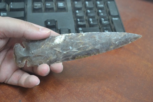 Agate stone spearhead - agate,