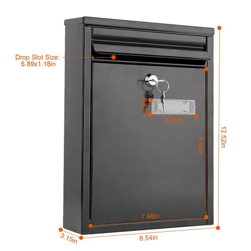 Wall mount mailbox lockable - wall,