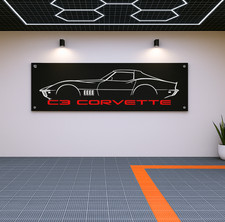 C3 Corvette Flag Banner 71x24"