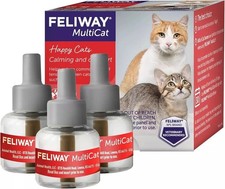 3Pack/Box New FELIWAY MultiCat Calming Pheromone, 30 Day Refill 48ml Each