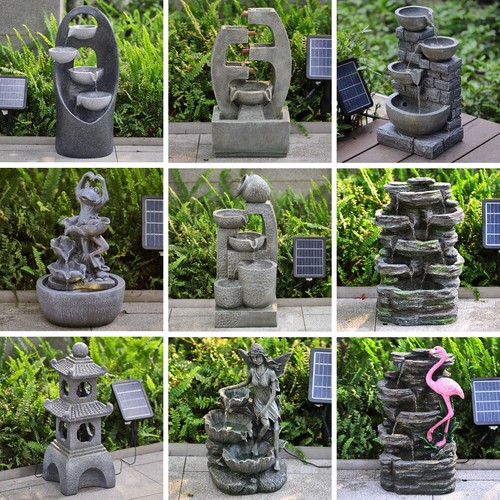 Outdoor solar powered fountain - outdoor,