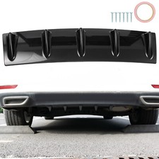 Universal 23" Car Gloss Black Rear Bumper 5 Shark Fins Spoiler Wing Lip Diffuser
