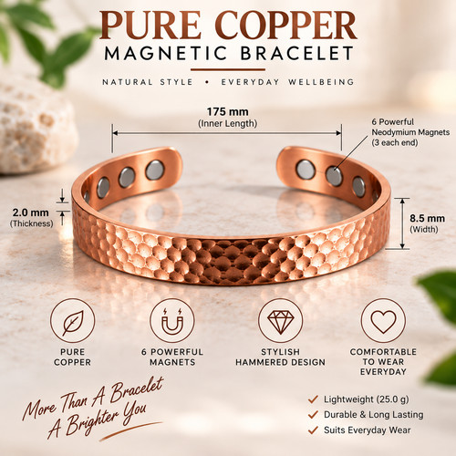 Hammered effect pure copper - effect,