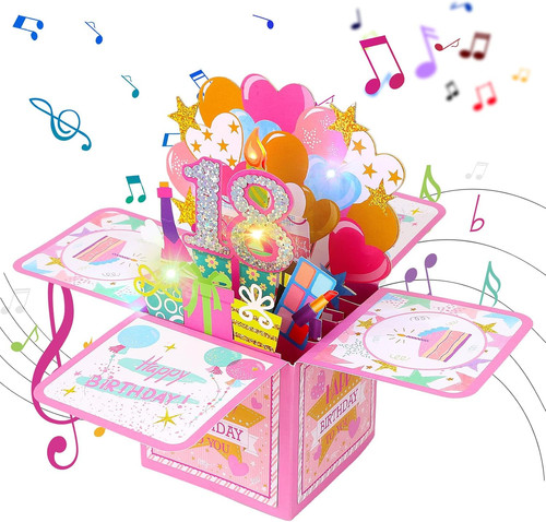 18th birthday card with - 3d,